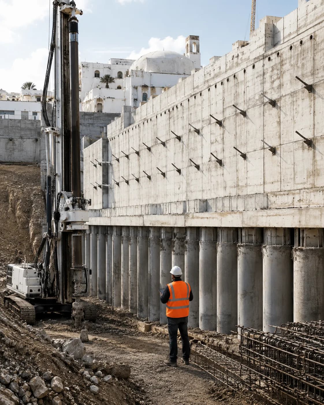 Ouvrage spécialisé et équipement de précision sur chantier EBM.
