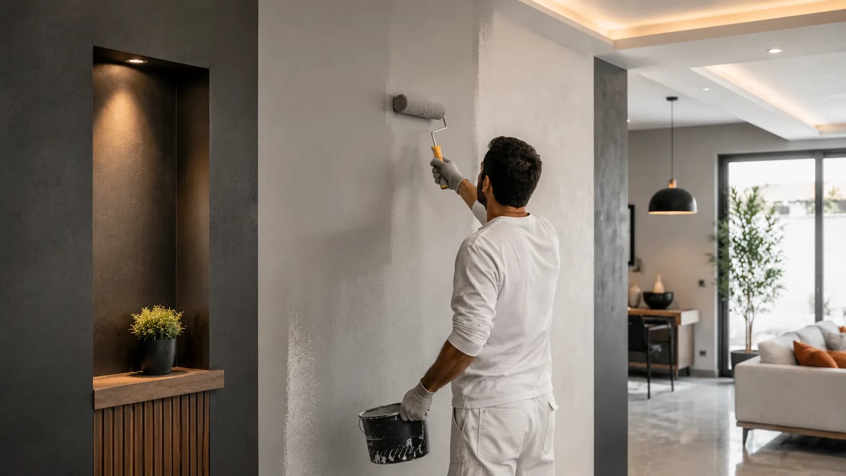 Travaux de peinture et finitions décoratives réalisés par EBM.